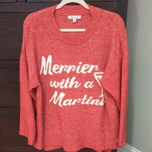 Francesca's Collections Red Crew Neck Sweater